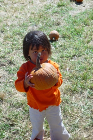 Kasen and the little pumpkin